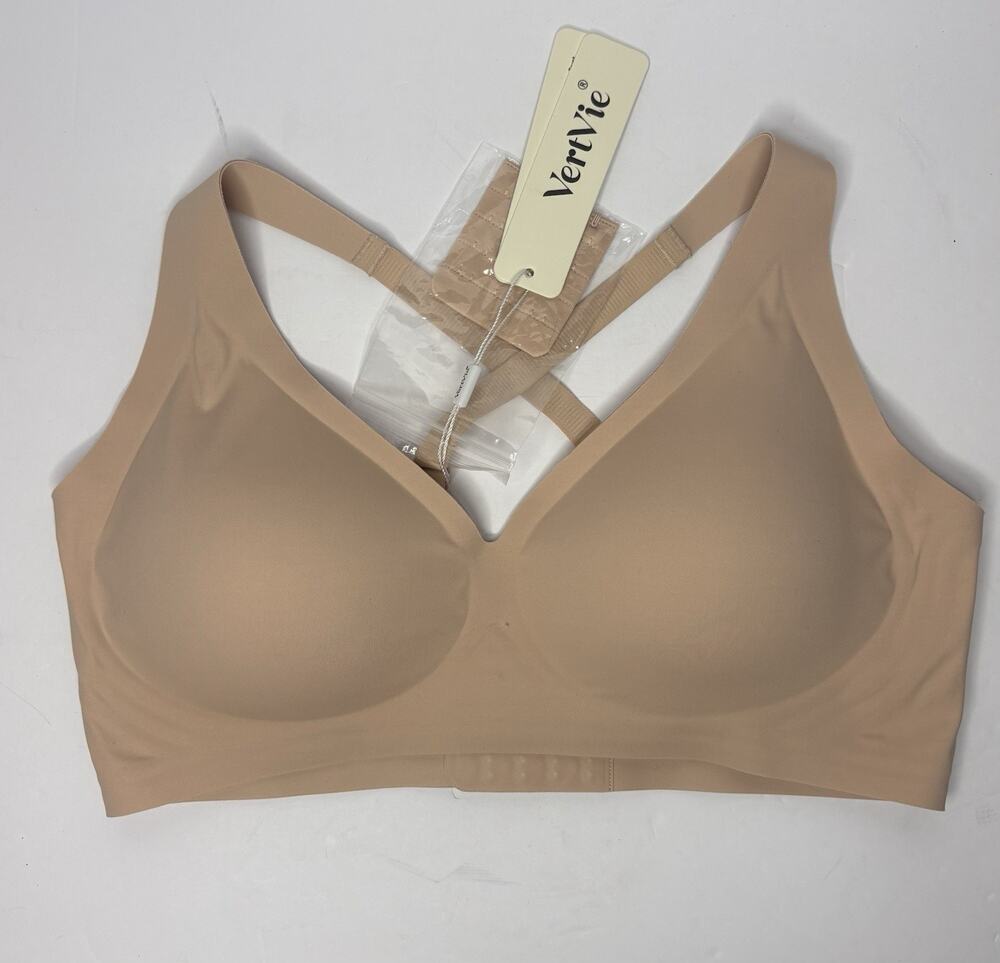 NWT VertVie Seamless Wireless Everyday Bra Beige Sz L